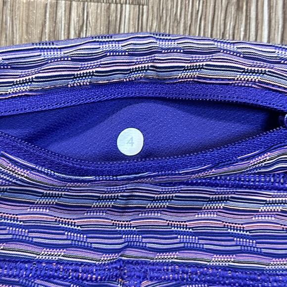 Lululemon Run Inspire Crop II Leggings Space Dye Twist Iris Flower Pink Shell 4 - Picture 8 of 8